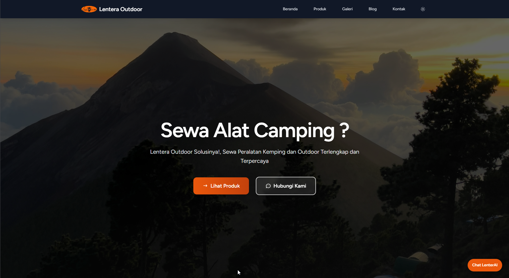 Lenteraoutdoor.com Landing Page & CMS