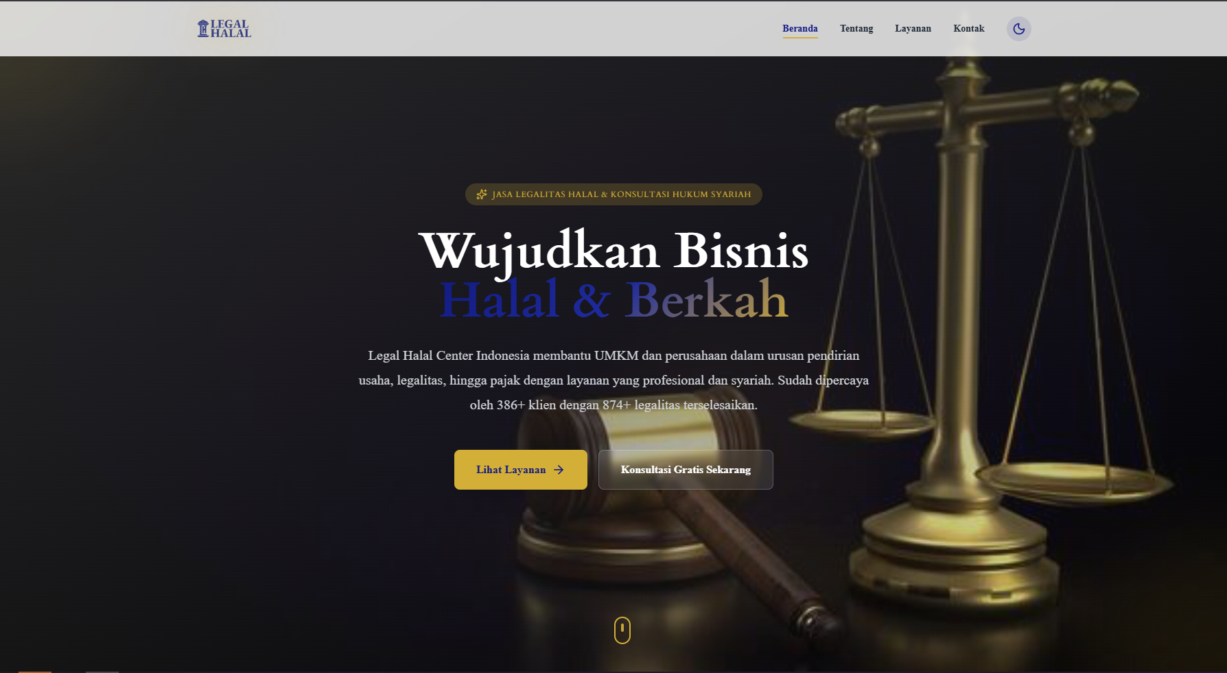 Legalhalal.com Landing Page